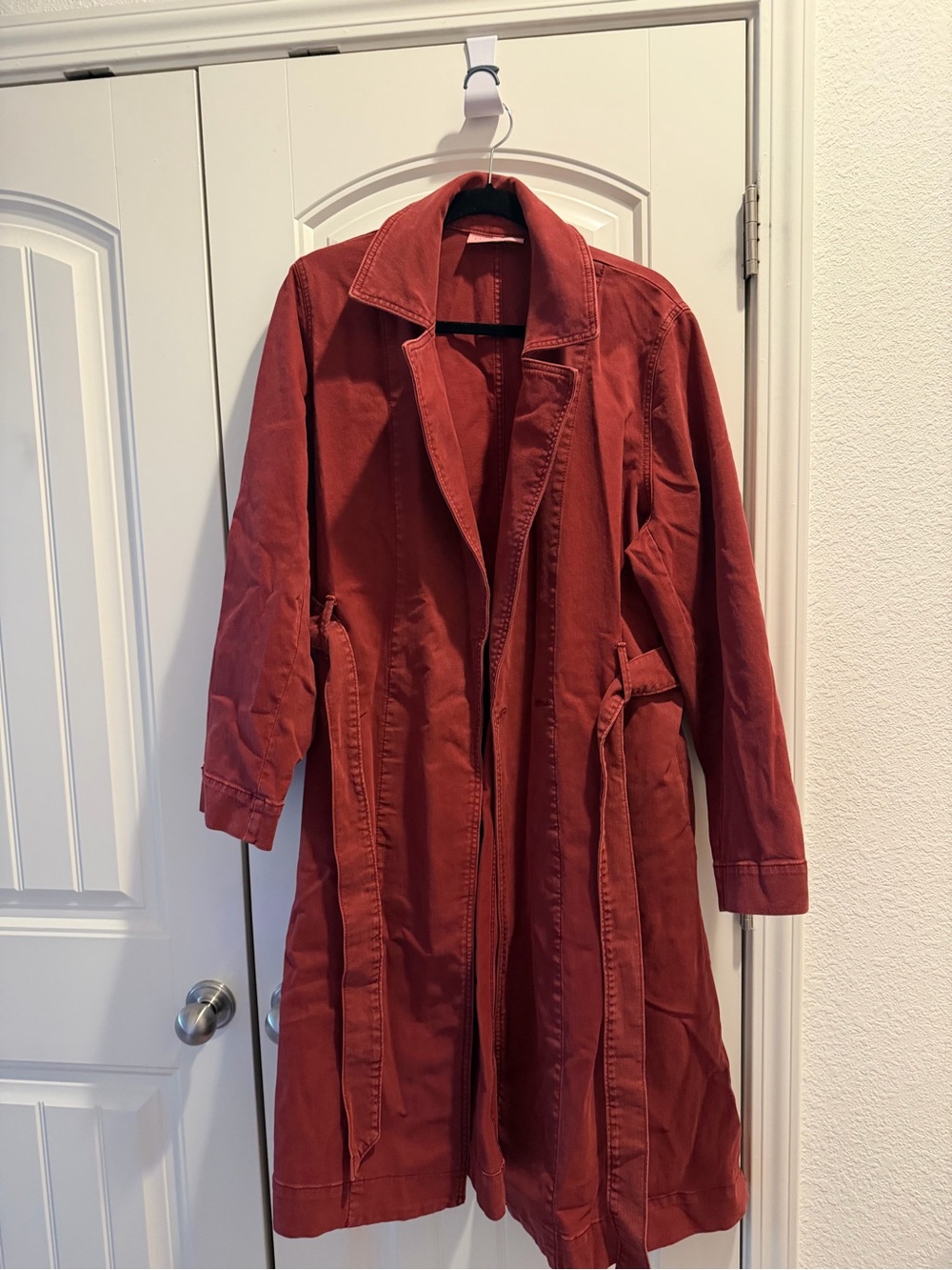 Lane Bryant Rust Red Long Trench Coat